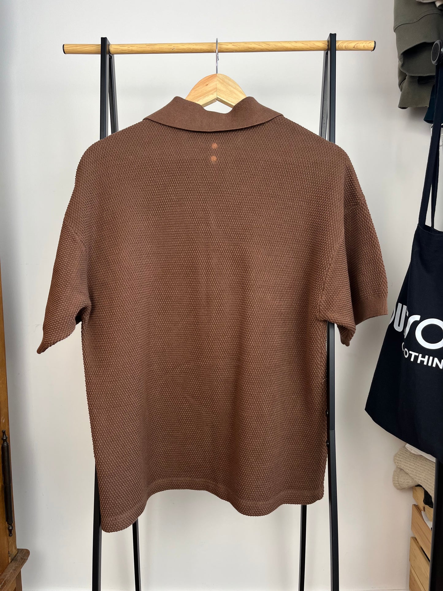 About:Blank Brown Knit Polo - Small