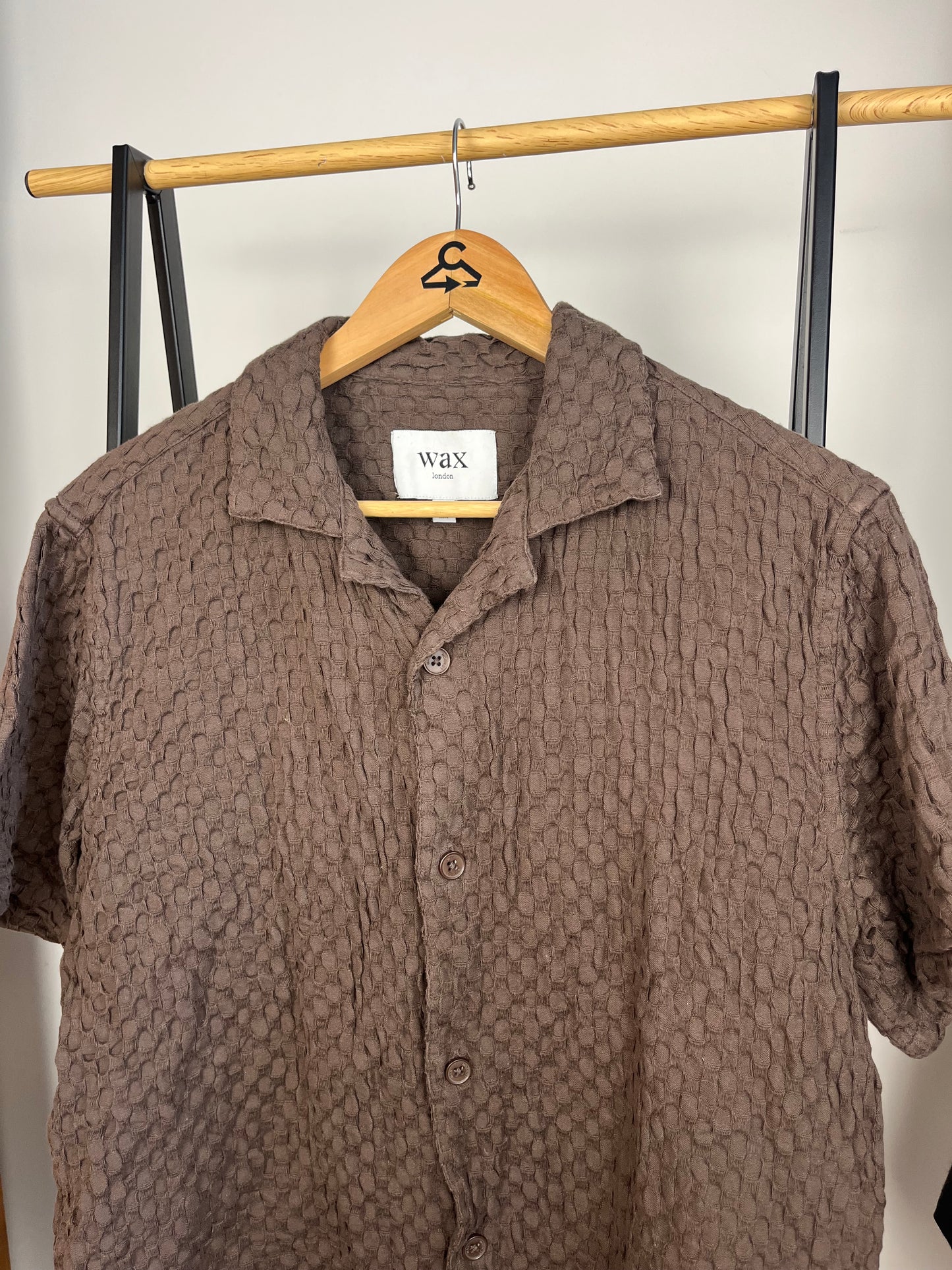 Wax London Brown Waffle Shirt - Medium