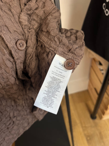 Wax London Brown Waffle Shirt - Medium