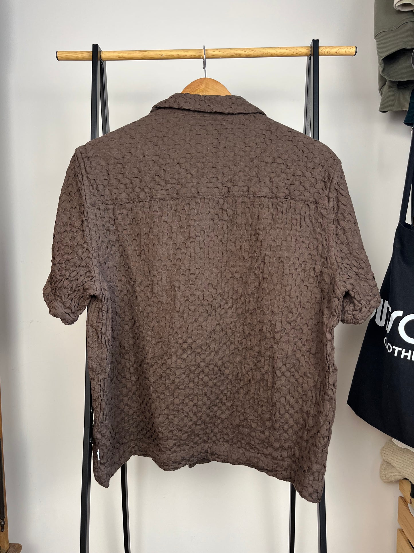 Wax London Brown Waffle Shirt - Medium