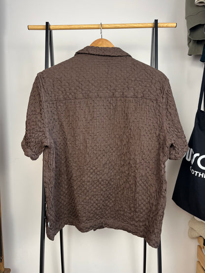 Wax London Brown Waffle Shirt - Medium