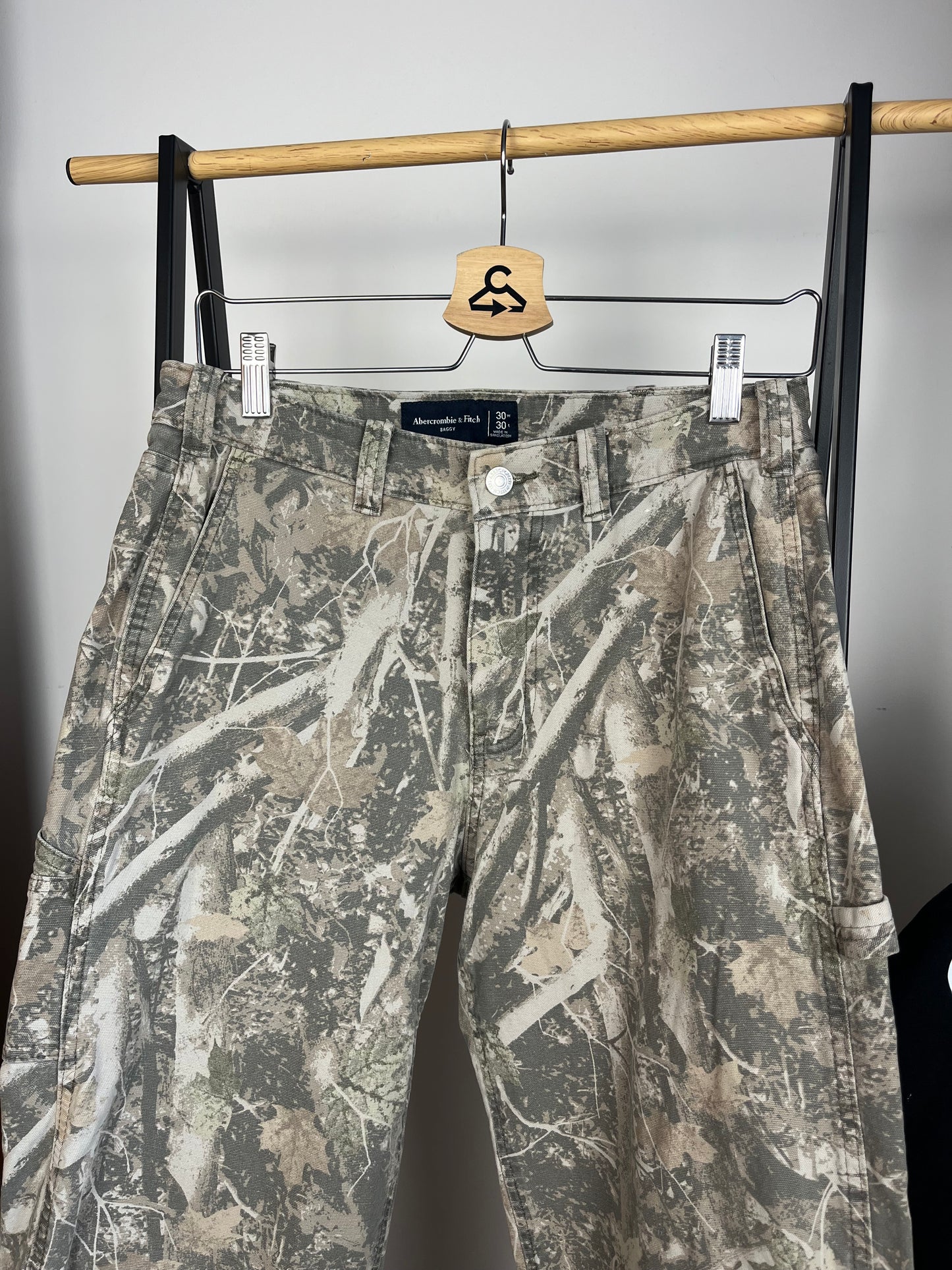 Abercrombie Camo Carpenter Style Trousers W30 L30