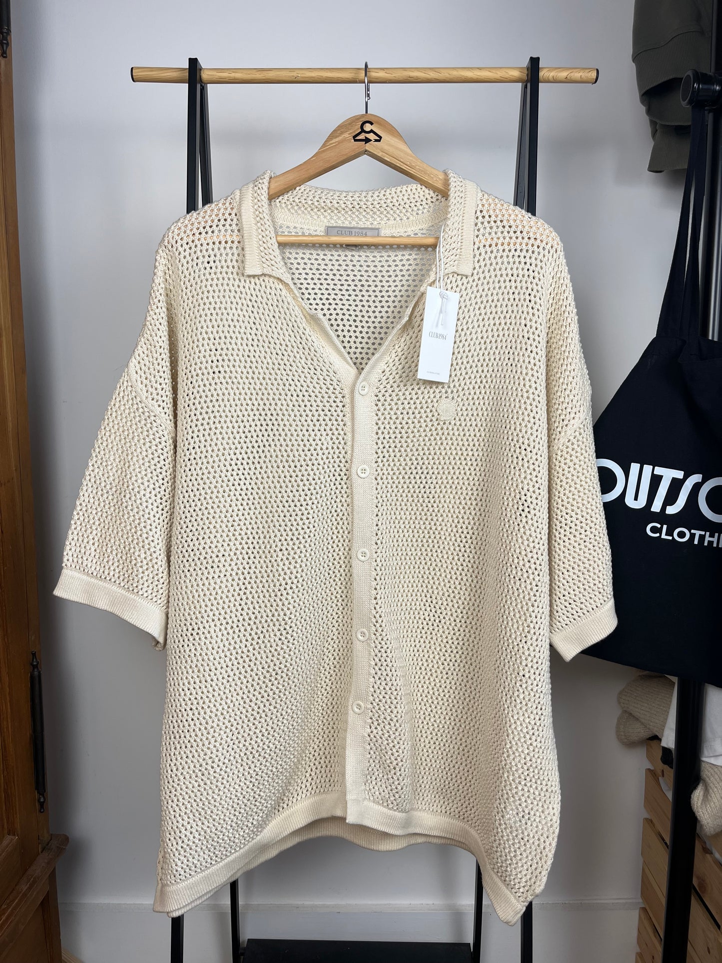 Club 1984 Cream/Beige Mesh Shirt - XL