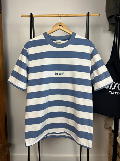 Bound Blue and White Striped T-Shirt - Medium