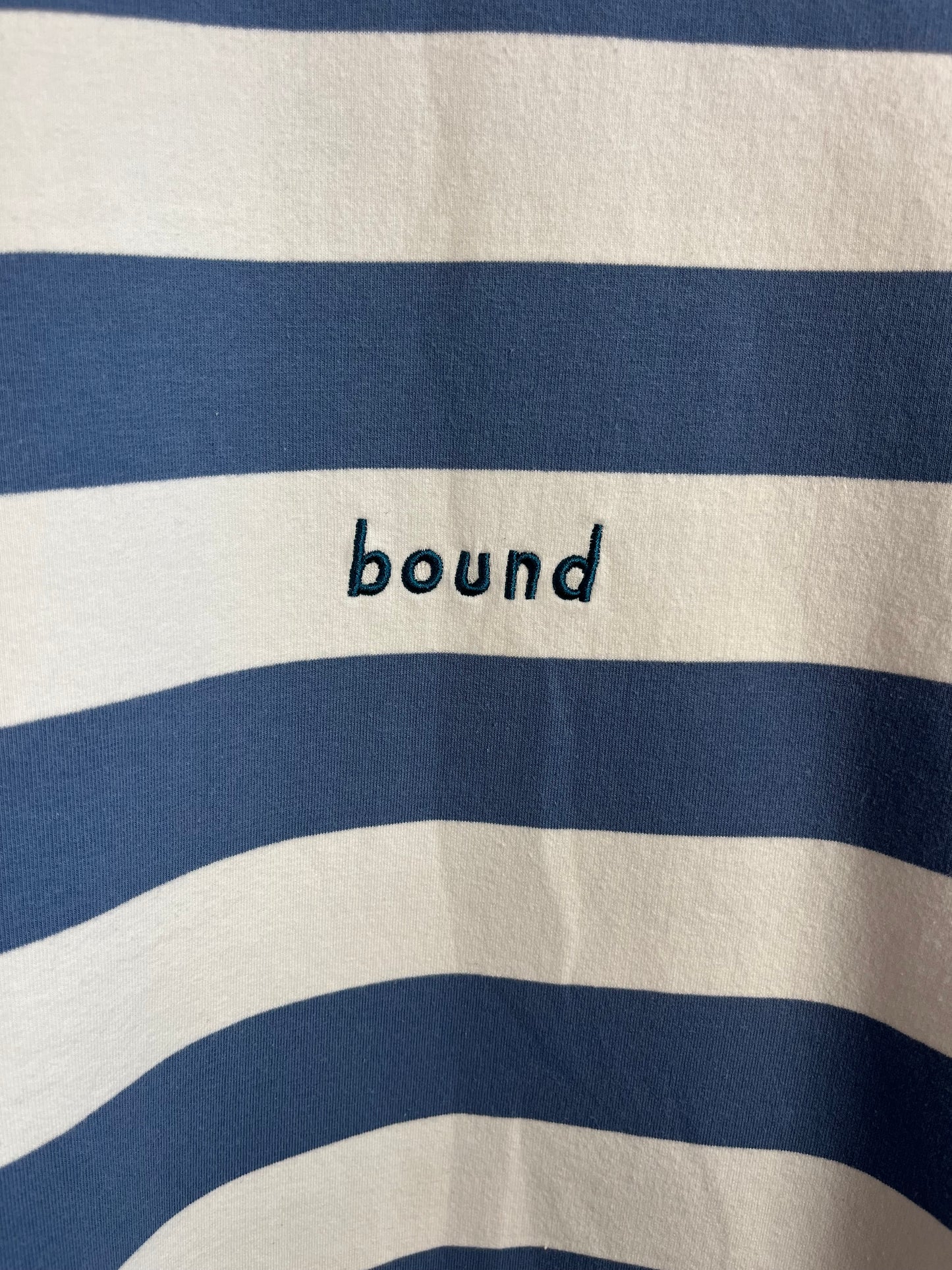 Bound Blue and White Striped T-Shirt - Medium