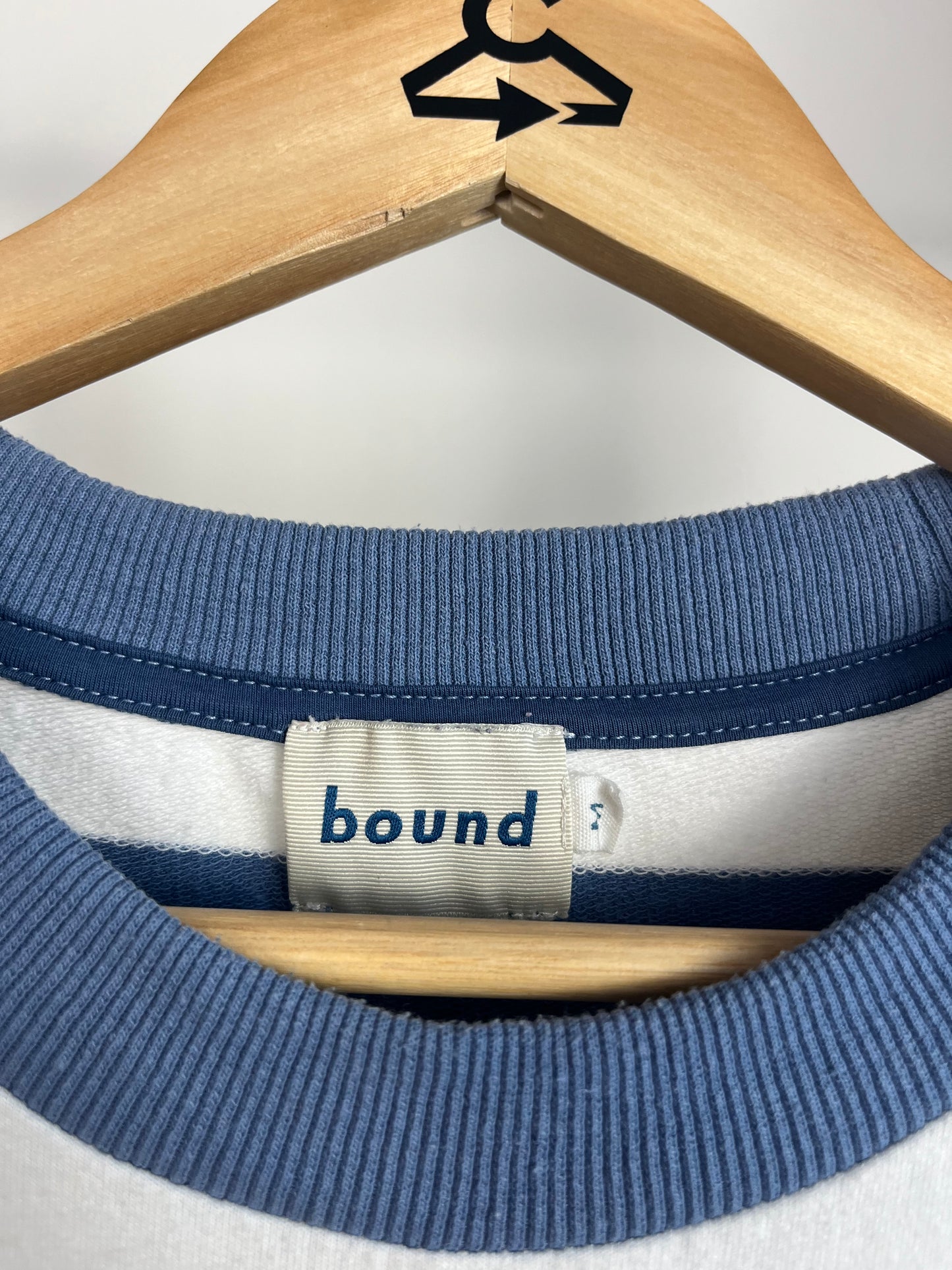 Bound Blue and White Striped T-Shirt - Medium
