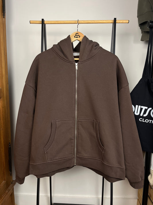 Sweats Collective Brown Zip Up Hoodie - Large