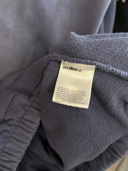 Scuffers Washed Blue Effect Hoodie - Medium