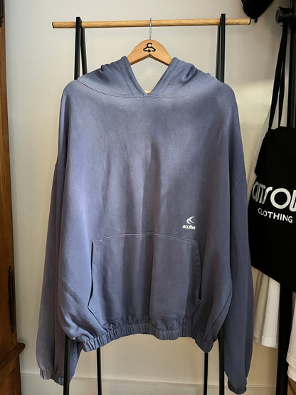 Scuffers Washed Blue Effect Hoodie - Medium