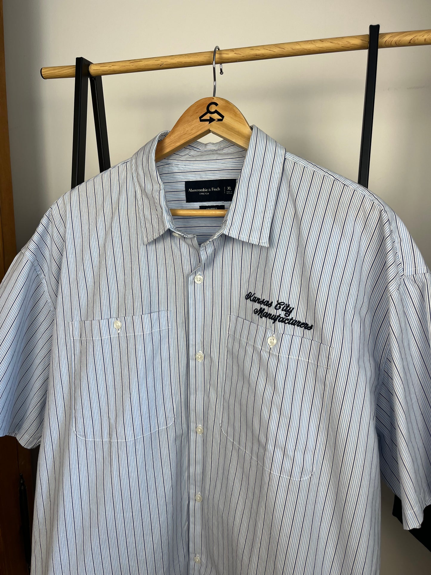 Abercrombie Blue Striped Shirt - XL