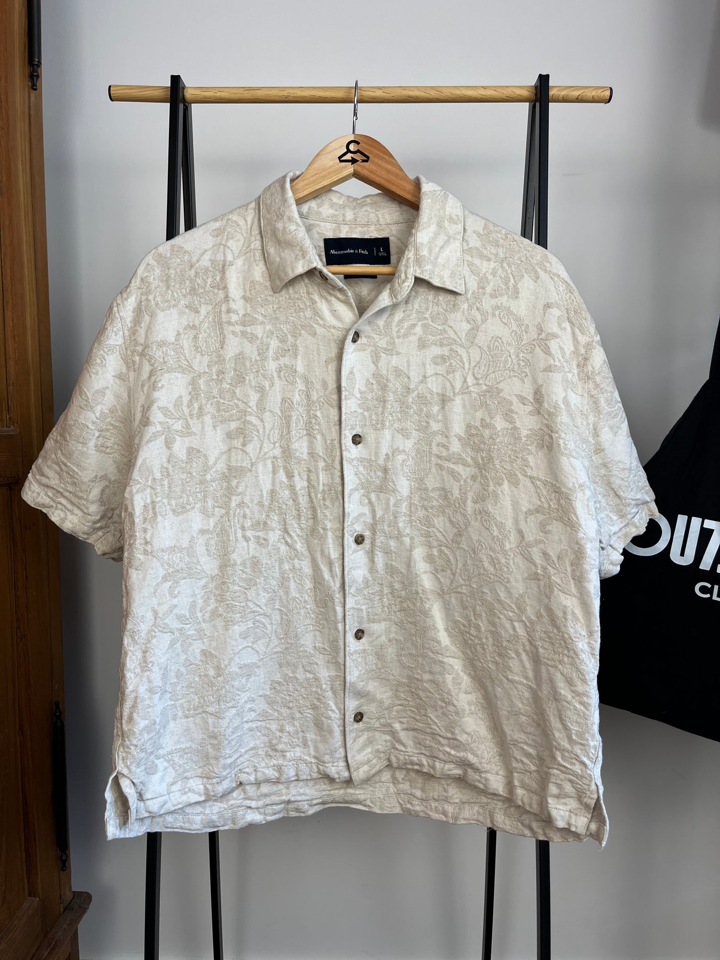 Abercrombie Beige Patterned Shirt - Large