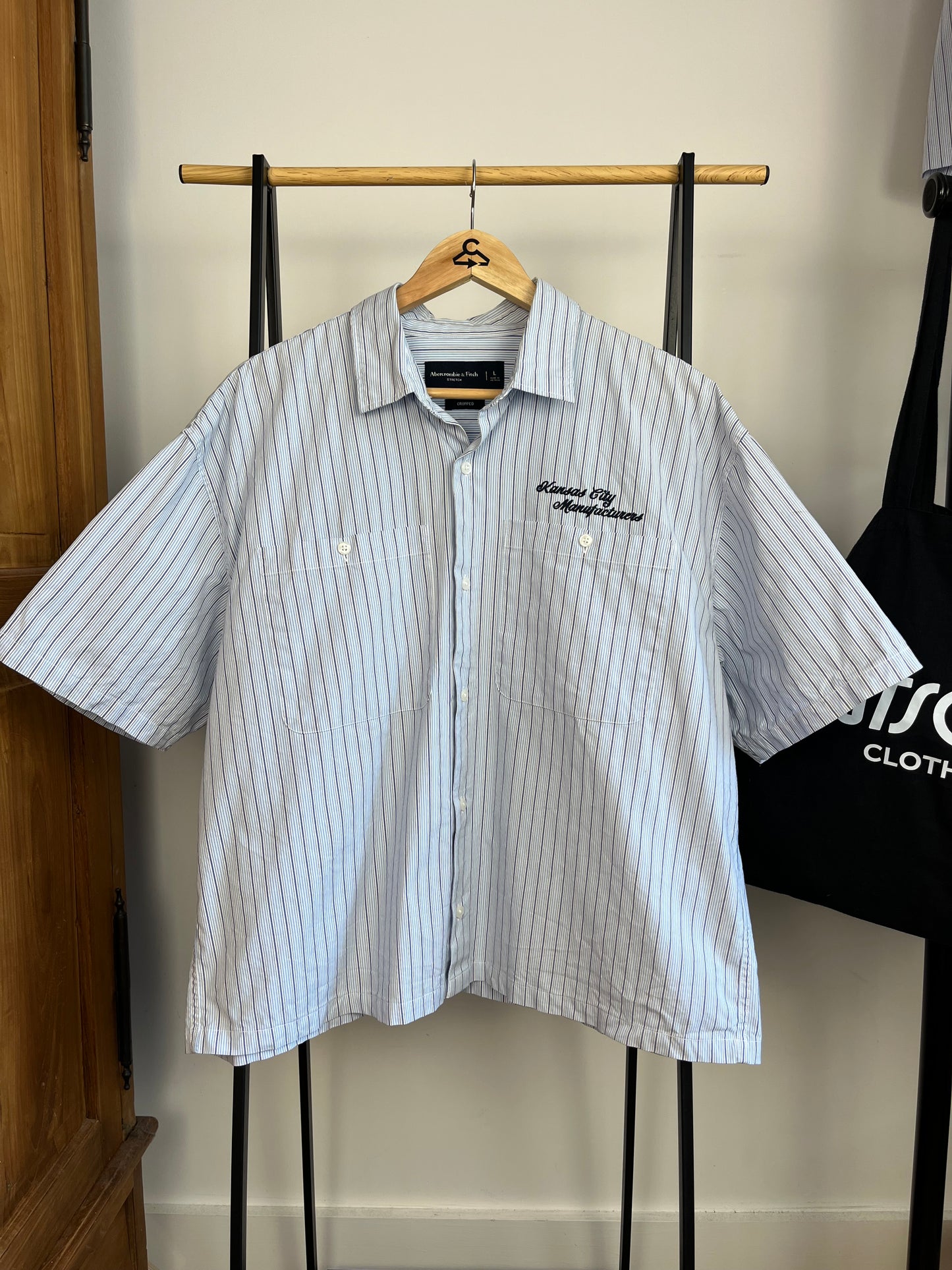 Abercrombie Blue Striped Shirt - Large