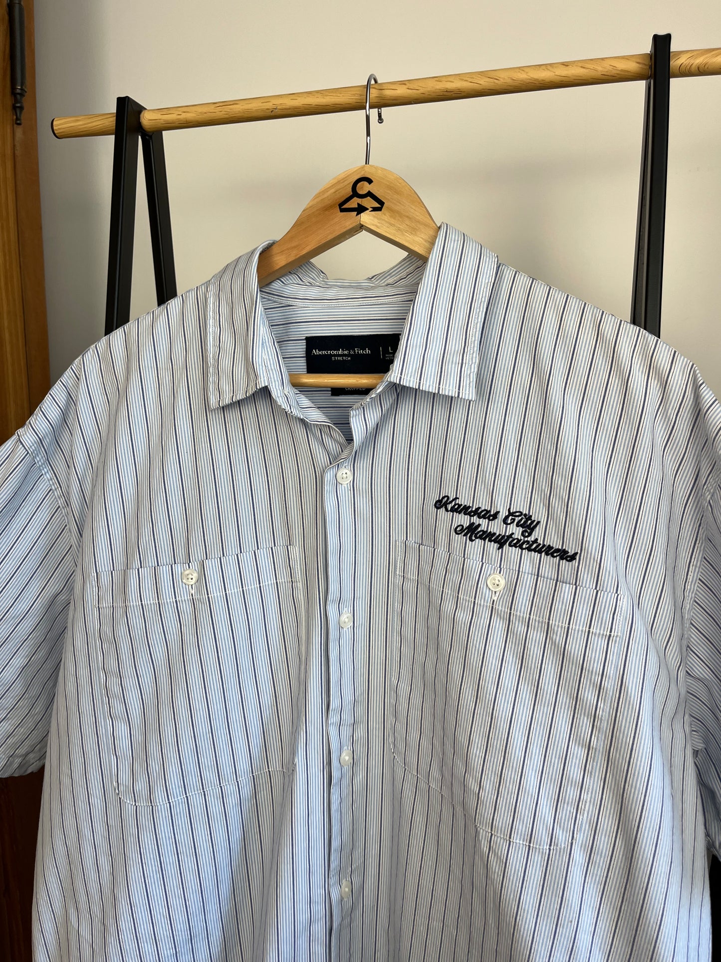 Abercrombie Blue Striped Shirt - Large
