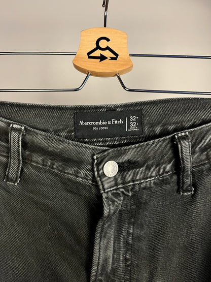 Abercrombie Washed Black Carpenter Trousers W32 L32