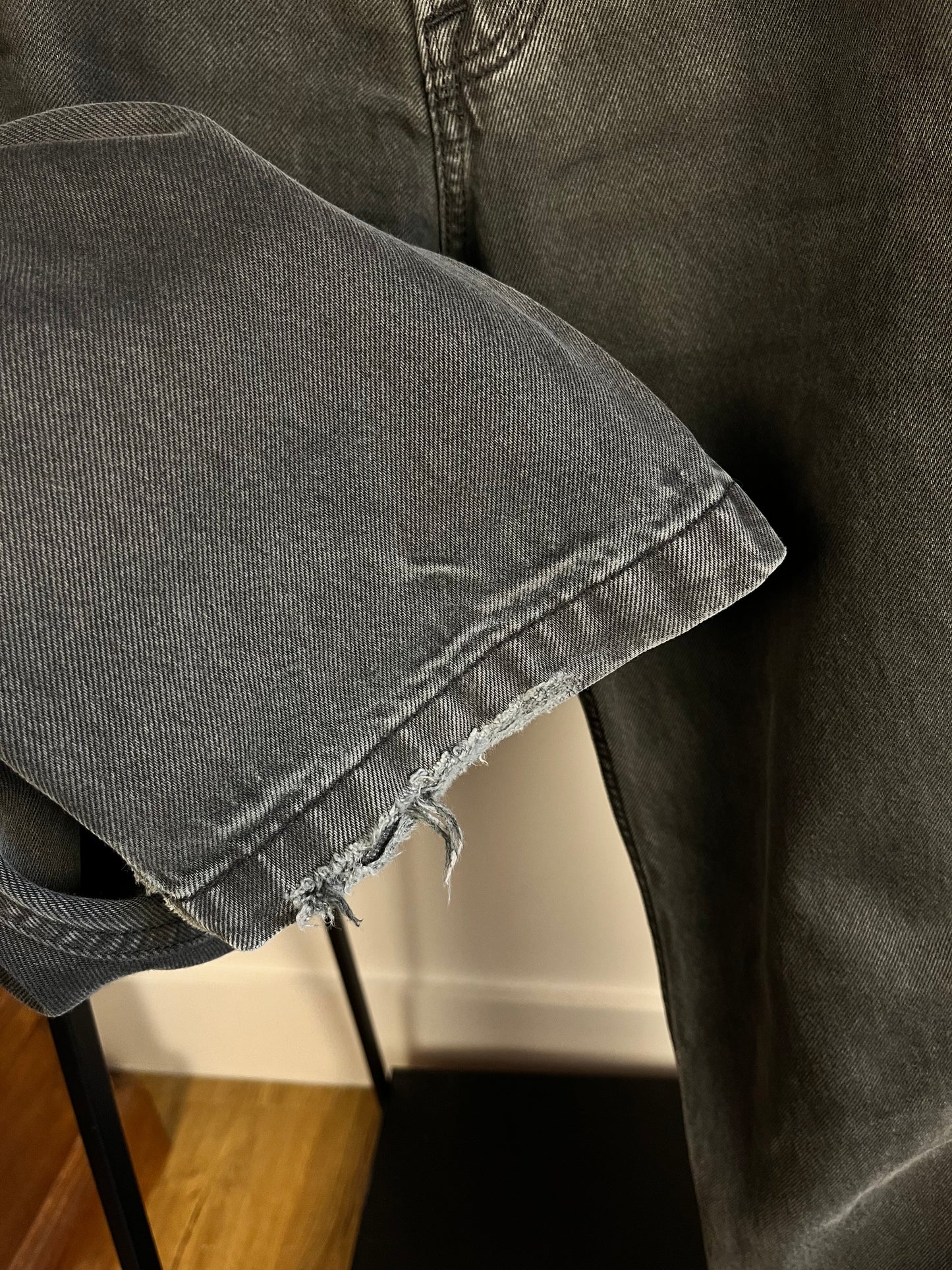 Abercrombie Washed Black Carpenter Trousers W32 L32