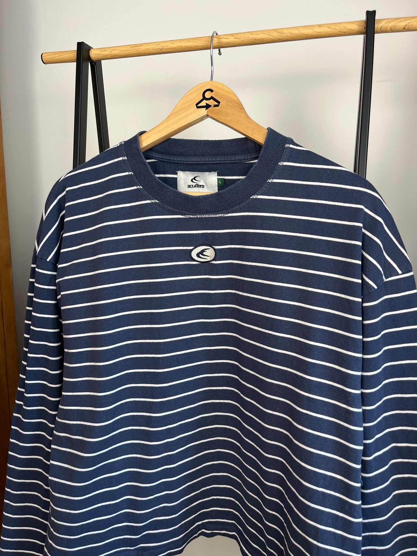 Scuffers Navy Striped Long Sleeve - Large