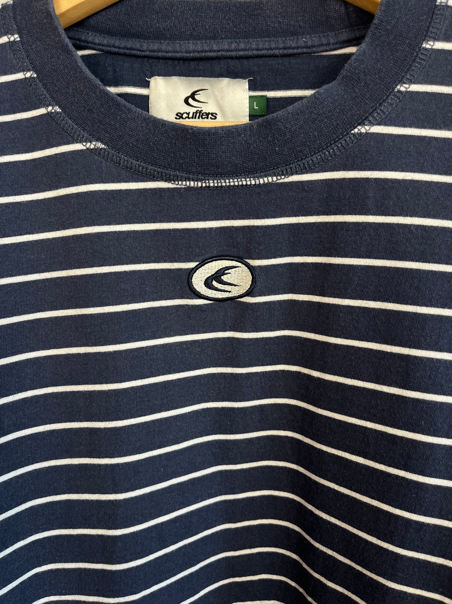 Scuffers Navy Striped Long Sleeve - Large