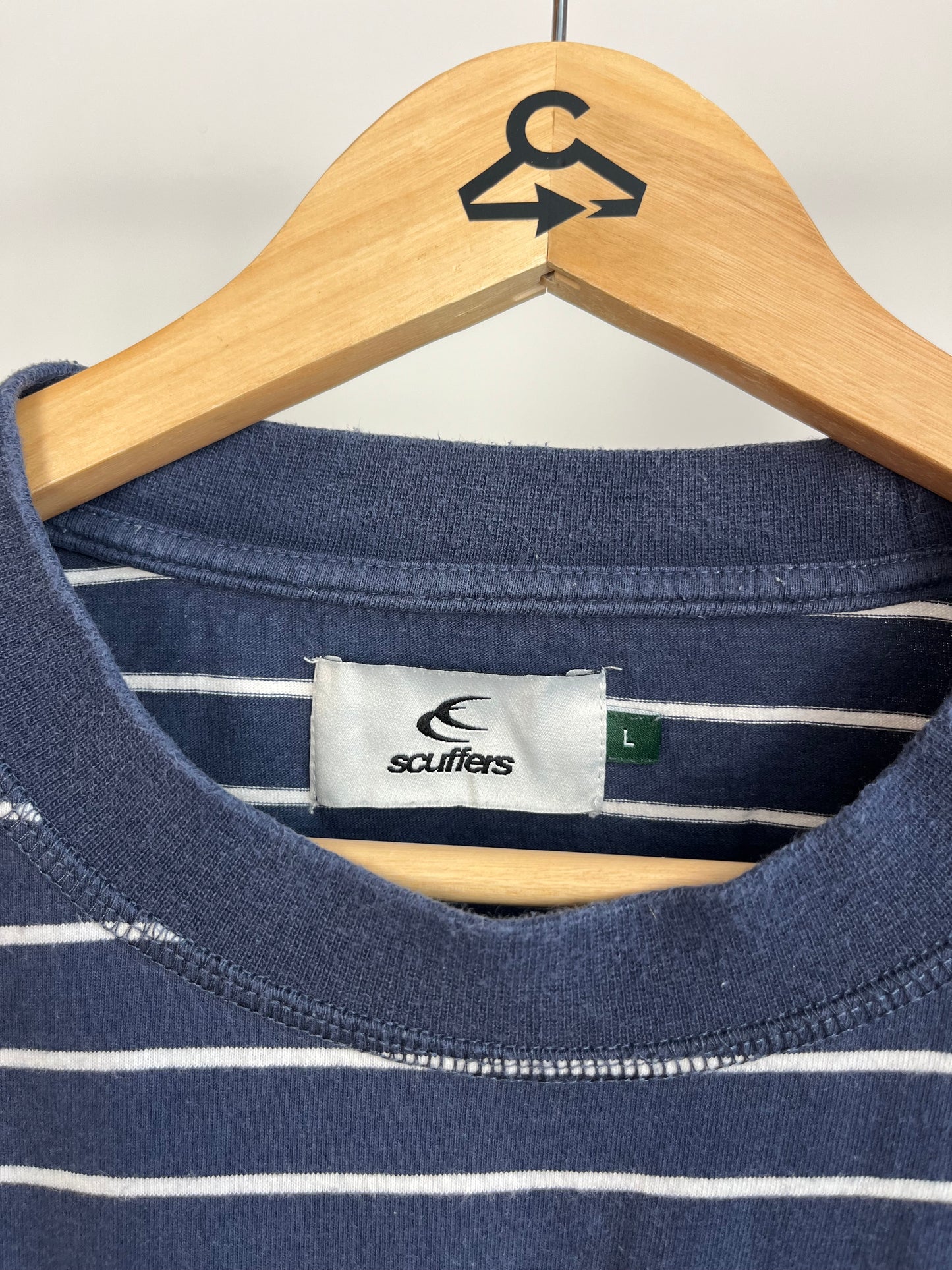 Scuffers Navy Striped Long Sleeve - Large
