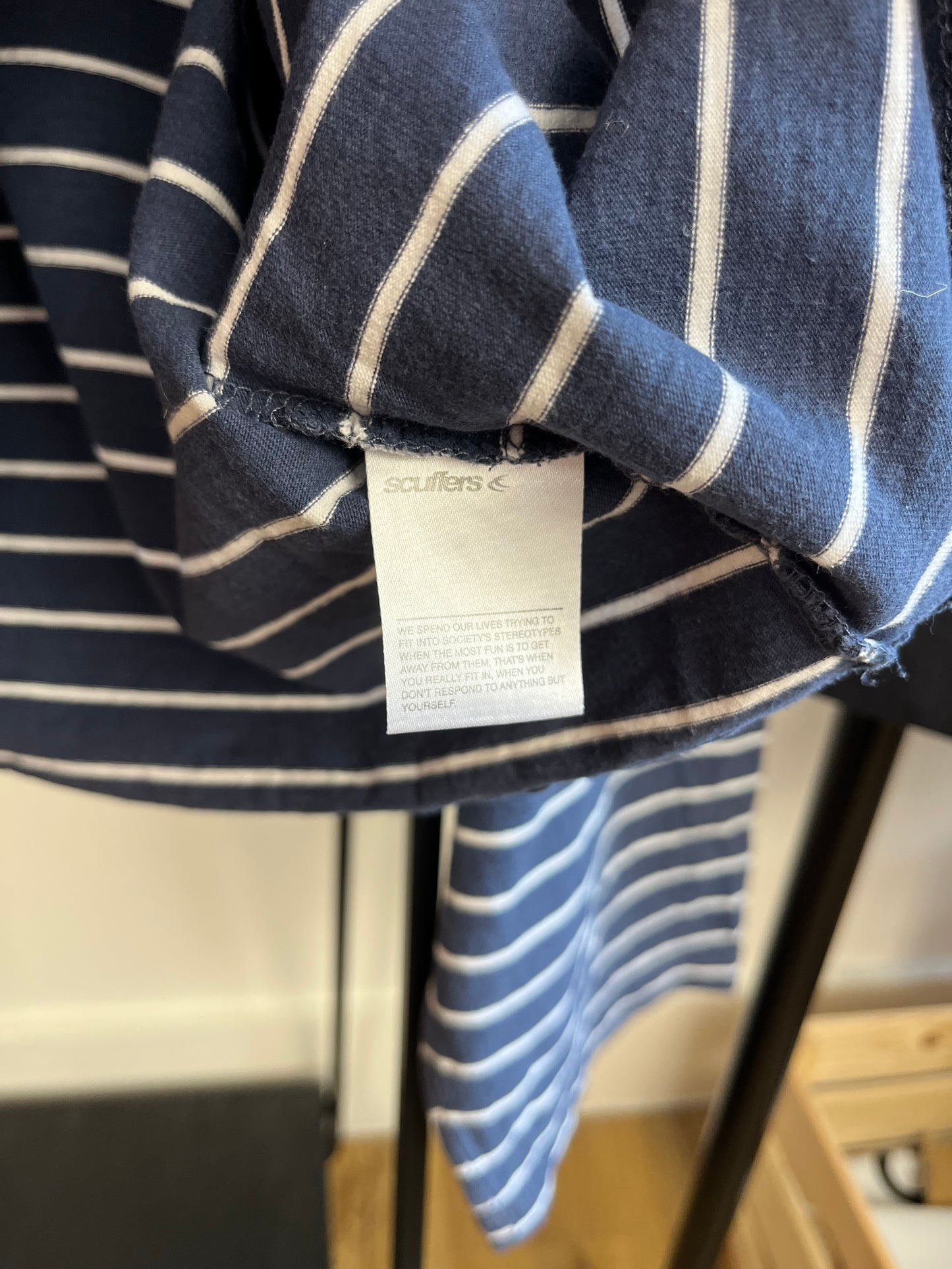 Scuffers Navy Striped Long Sleeve - Large
