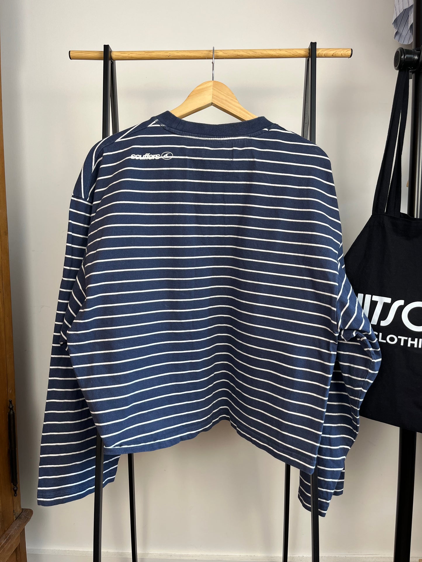 Scuffers Navy Striped Long Sleeve - Large