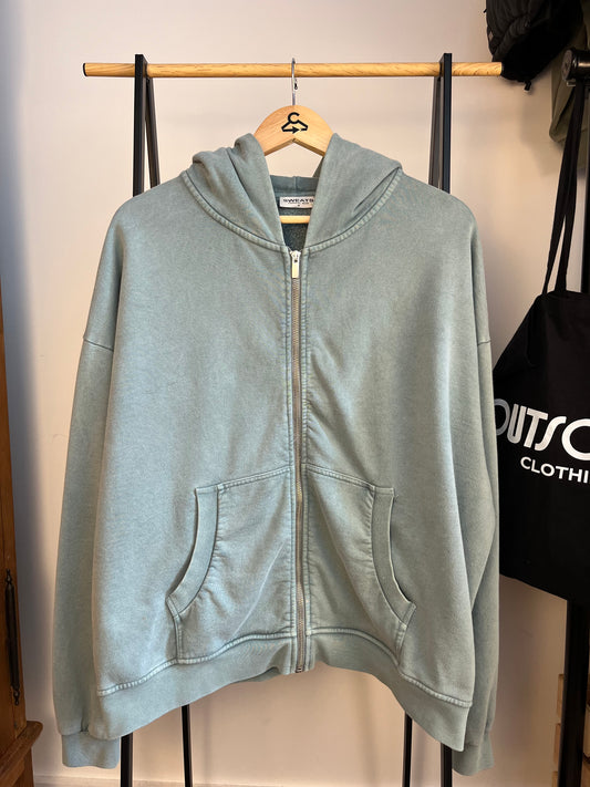 Sweats Collective Washed Green/Blue Zip Up Hoodie - Medium