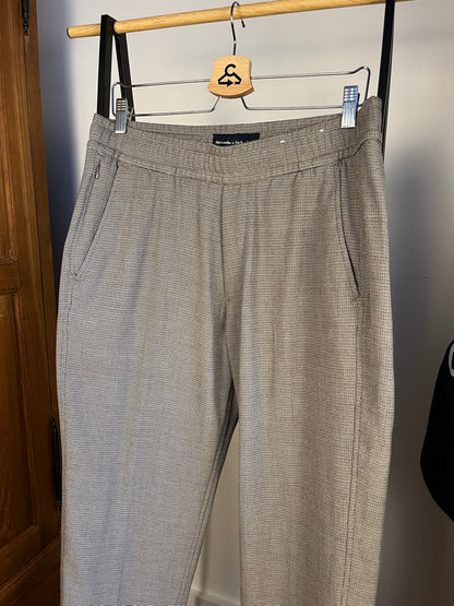 Abercrombie Brown Checked Pattern Trousers - Medium