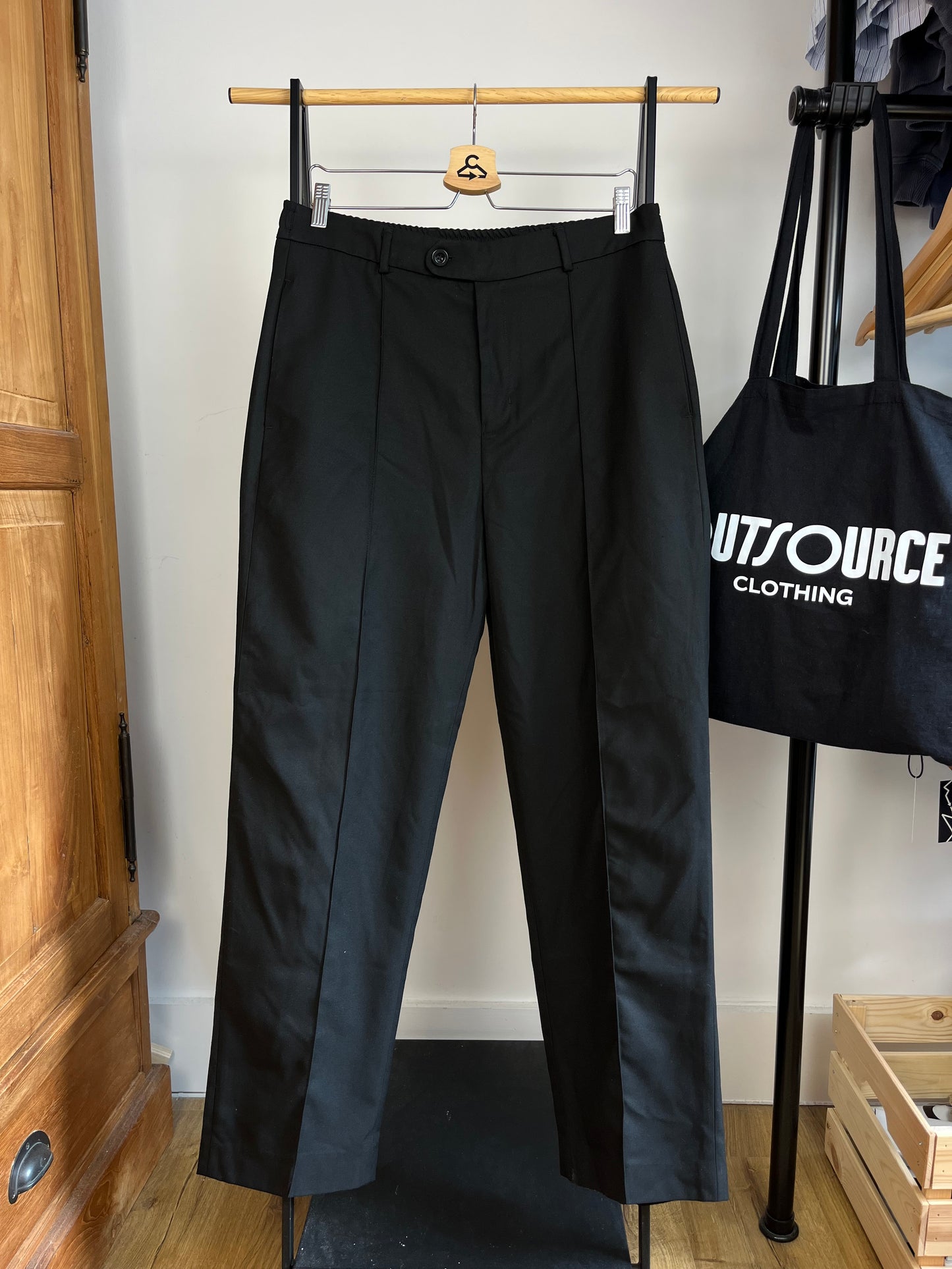 About:Blank Black Pleated Trousers - Medium