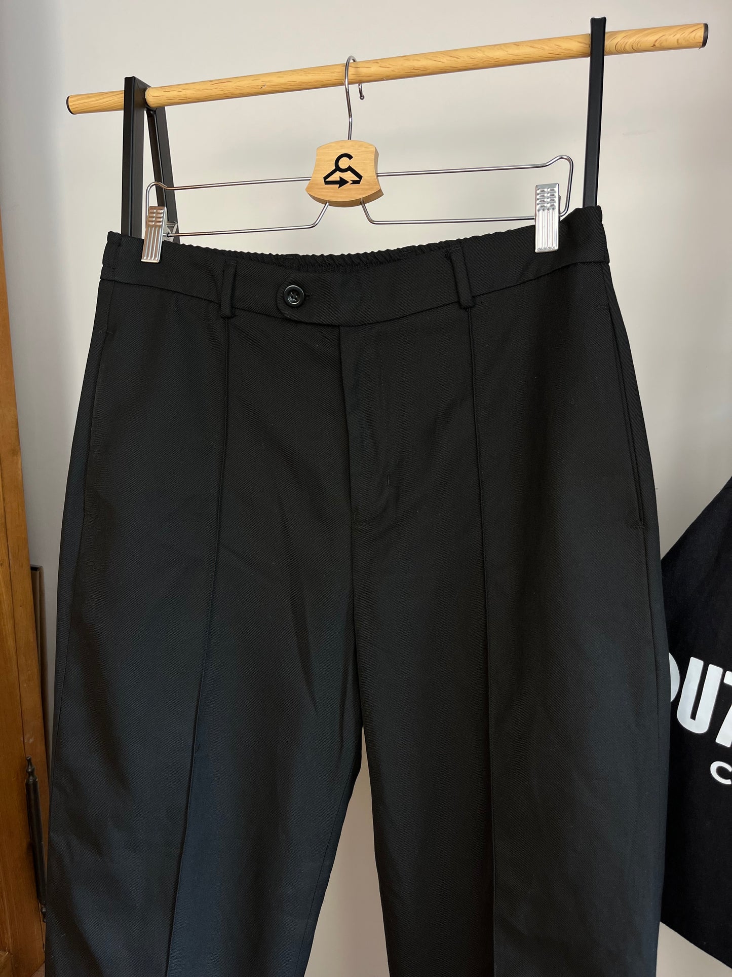 About:Blank Black Pleated Trousers - Medium