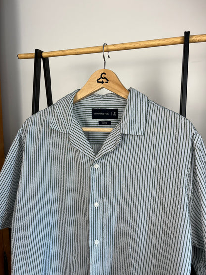 Abercrombie Green Striped Shirt - Medium