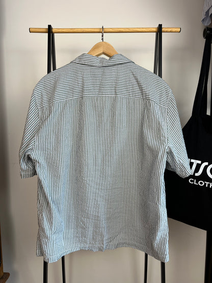 Abercrombie Green Striped Shirt - Medium