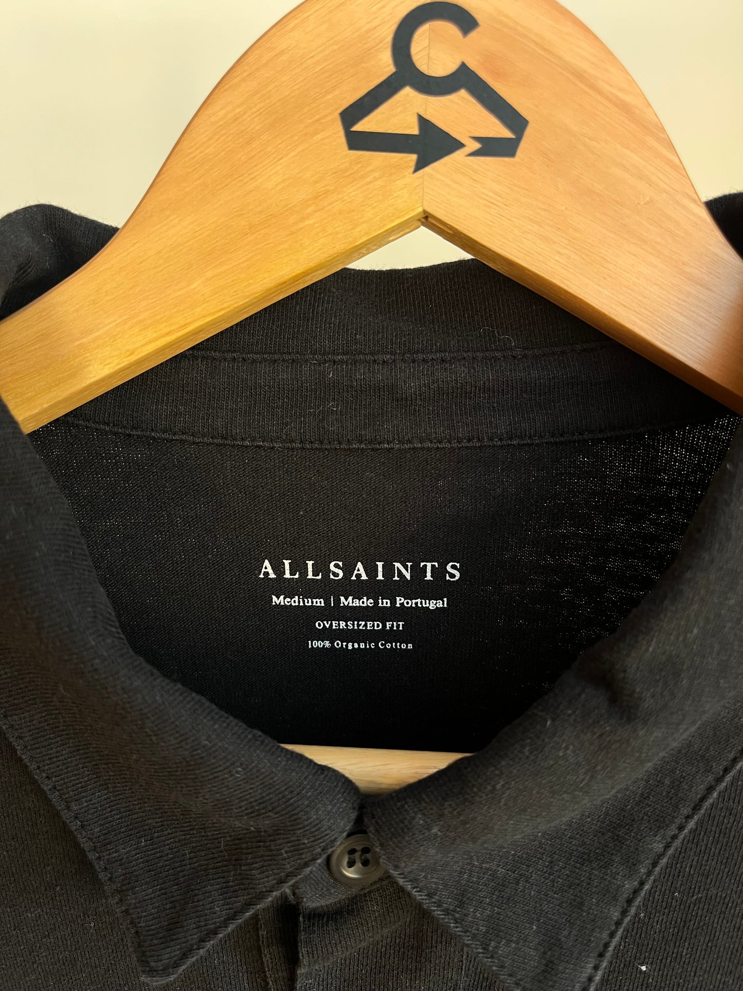 All Saints Black Polo - Medium