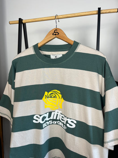 Scuffers Green Striped T-Shirt - Small