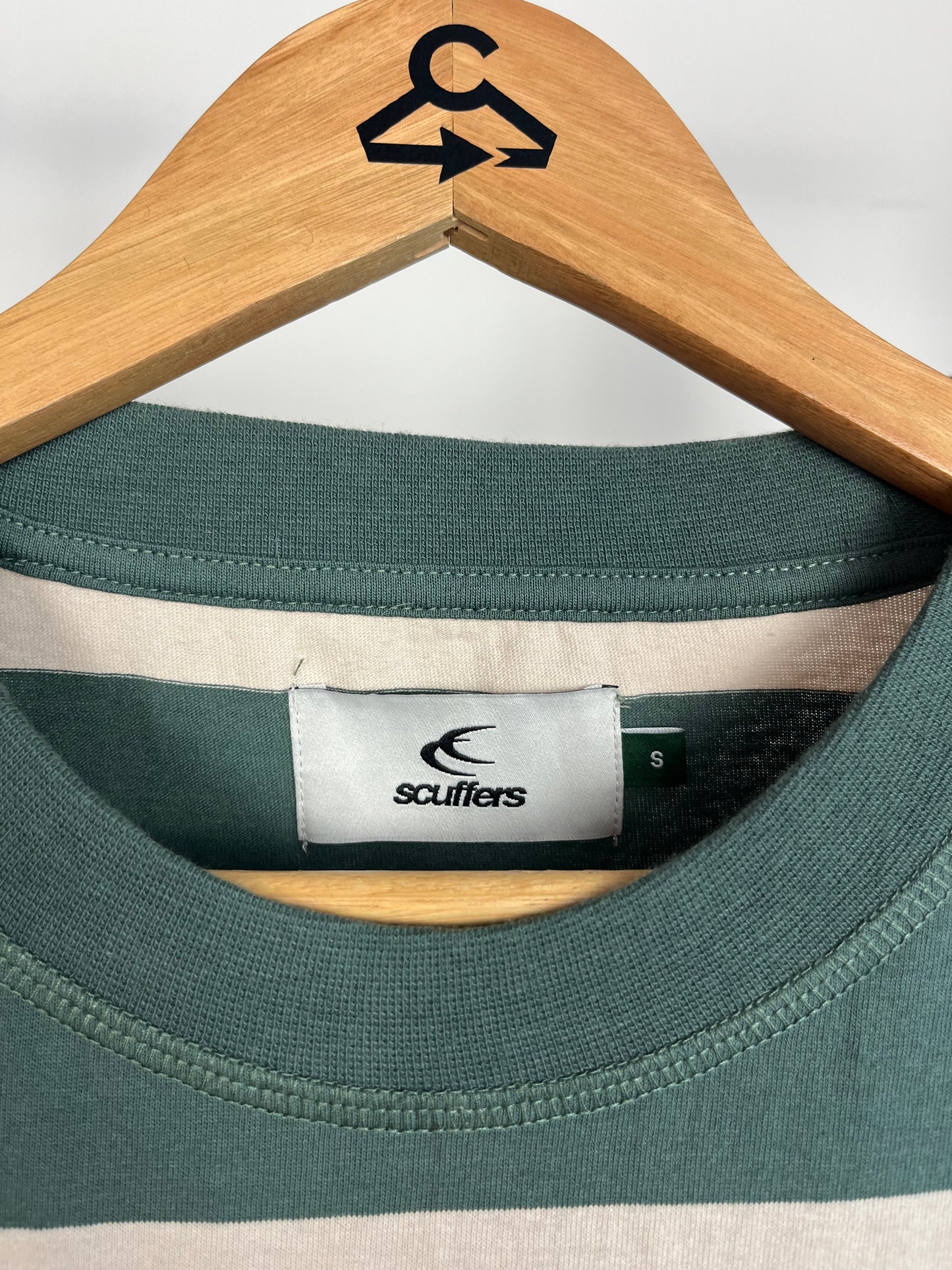 Scuffers Green Striped T-Shirt - Small