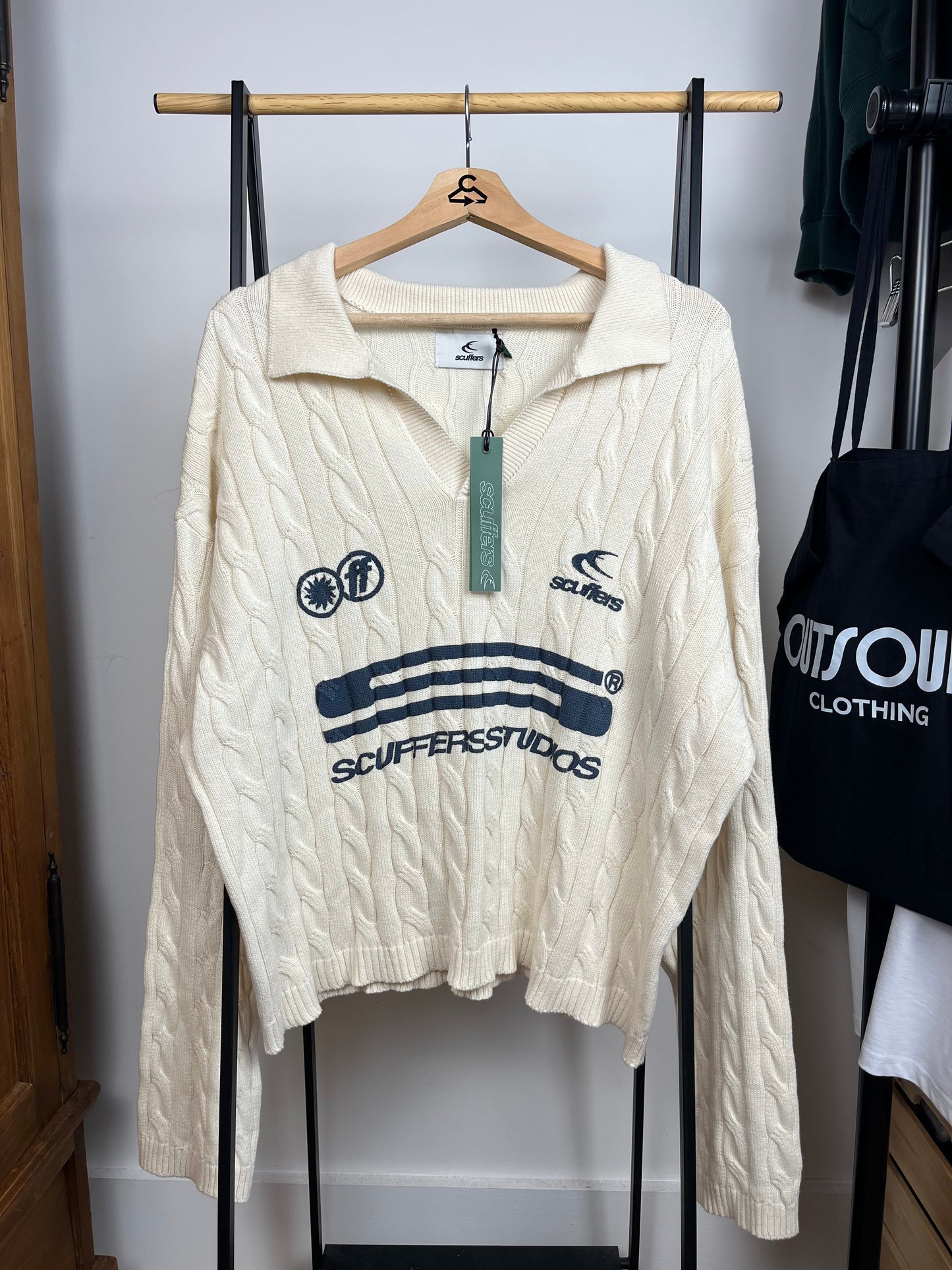 Scuffers Cream Polo Knit - Large