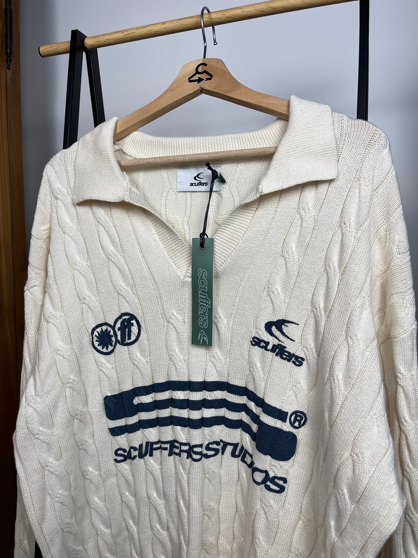 Scuffers Cream Polo Knit - Large