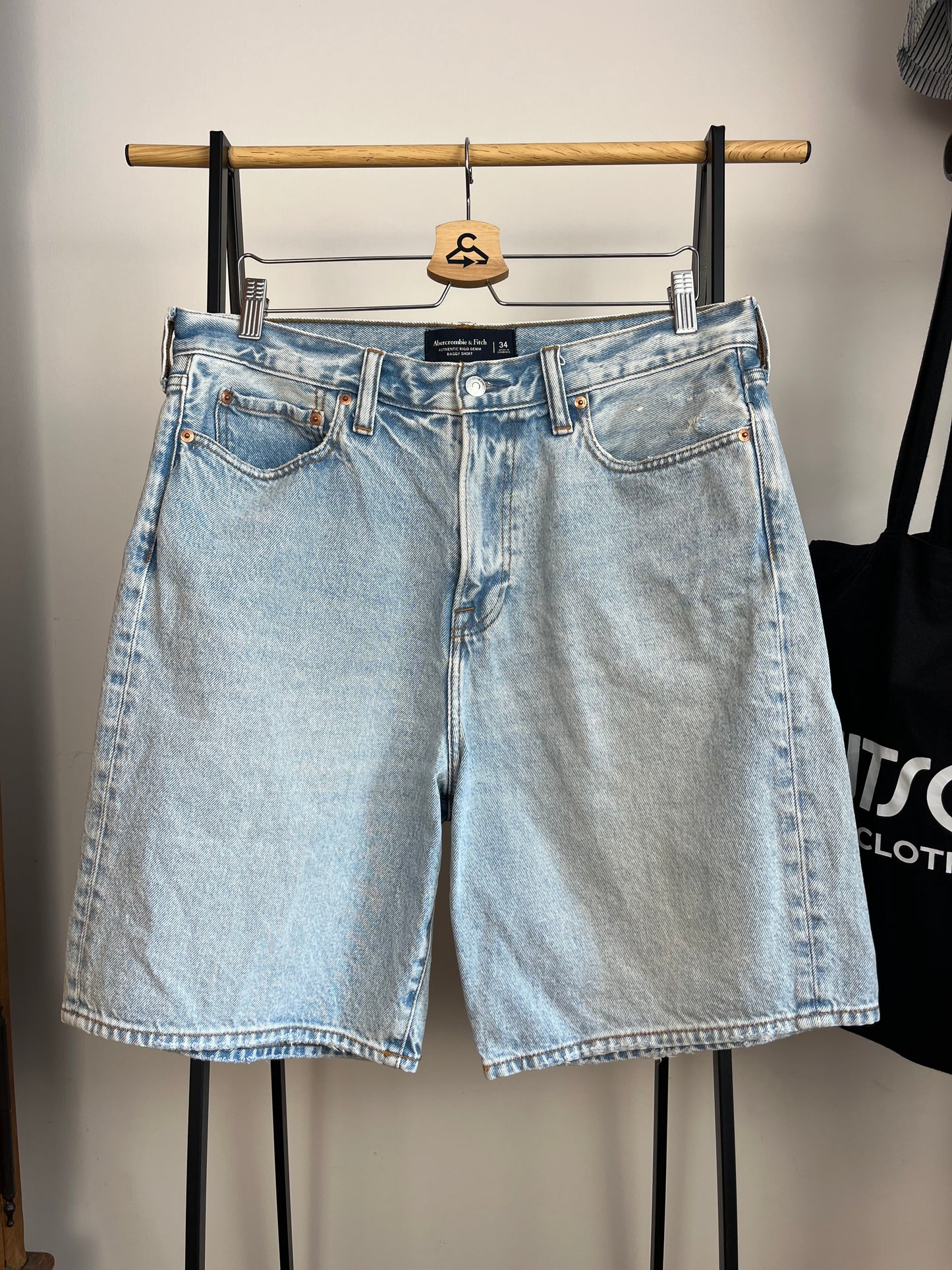 Abercrombie Light Blue Denim Shorts W34