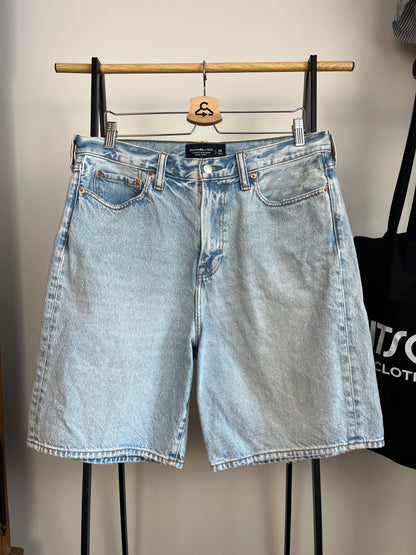 Abercrombie Light Blue Denim Shorts W34