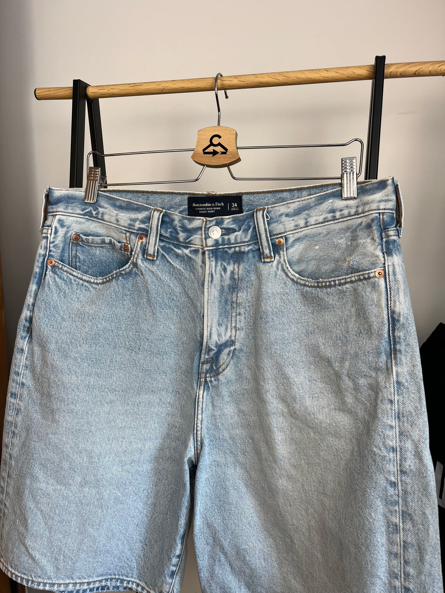 Abercrombie Light Blue Denim Shorts W34