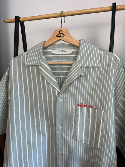 About:Blank Green Striped Shirt - Large