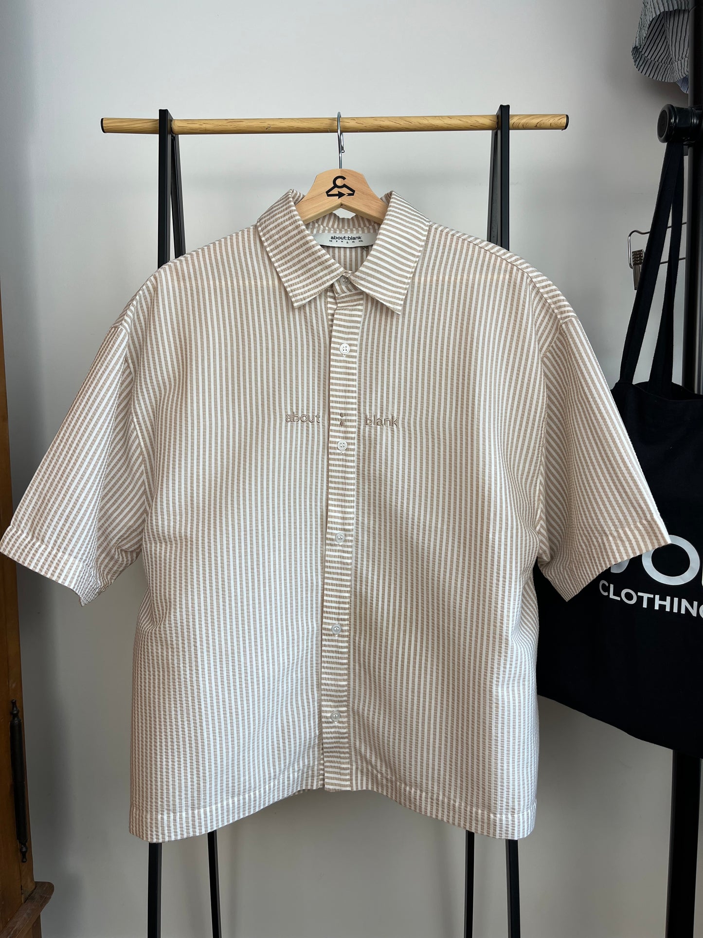 About:Blank Brown Striped Shirt - Large