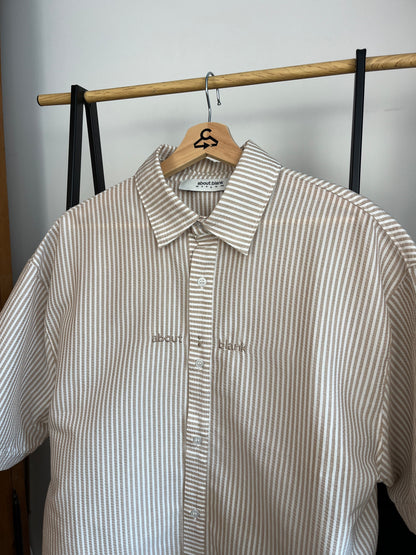 About:Blank Brown Striped Shirt - Large