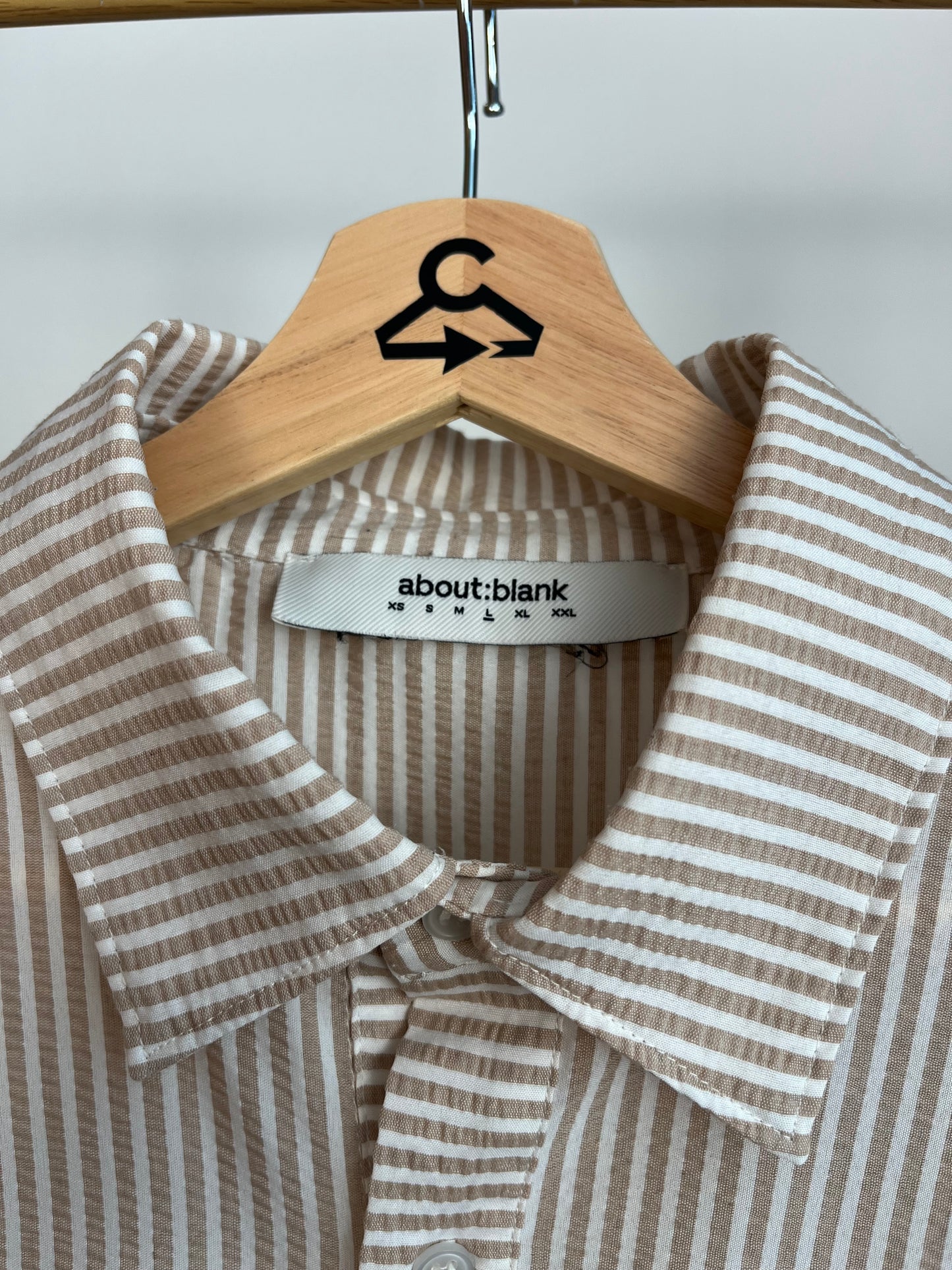 About:Blank Brown Striped Shirt - Large