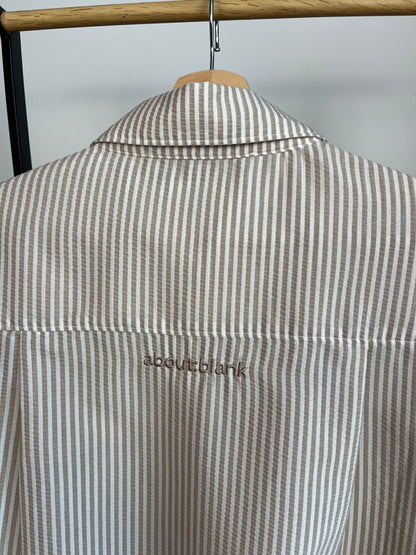 About:Blank Brown Striped Shirt - Large