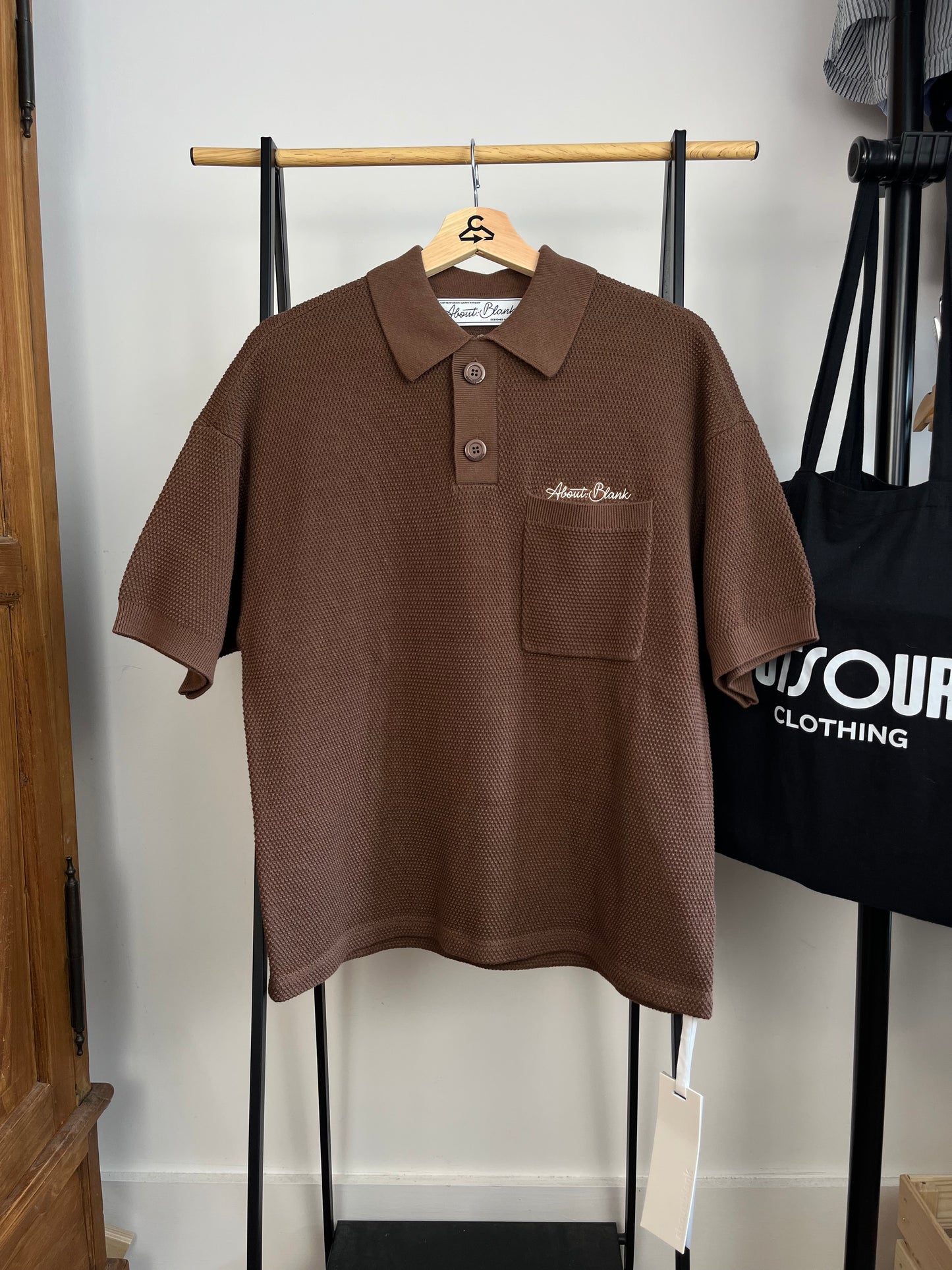 About:Blank Brown Knit Polo - Medium