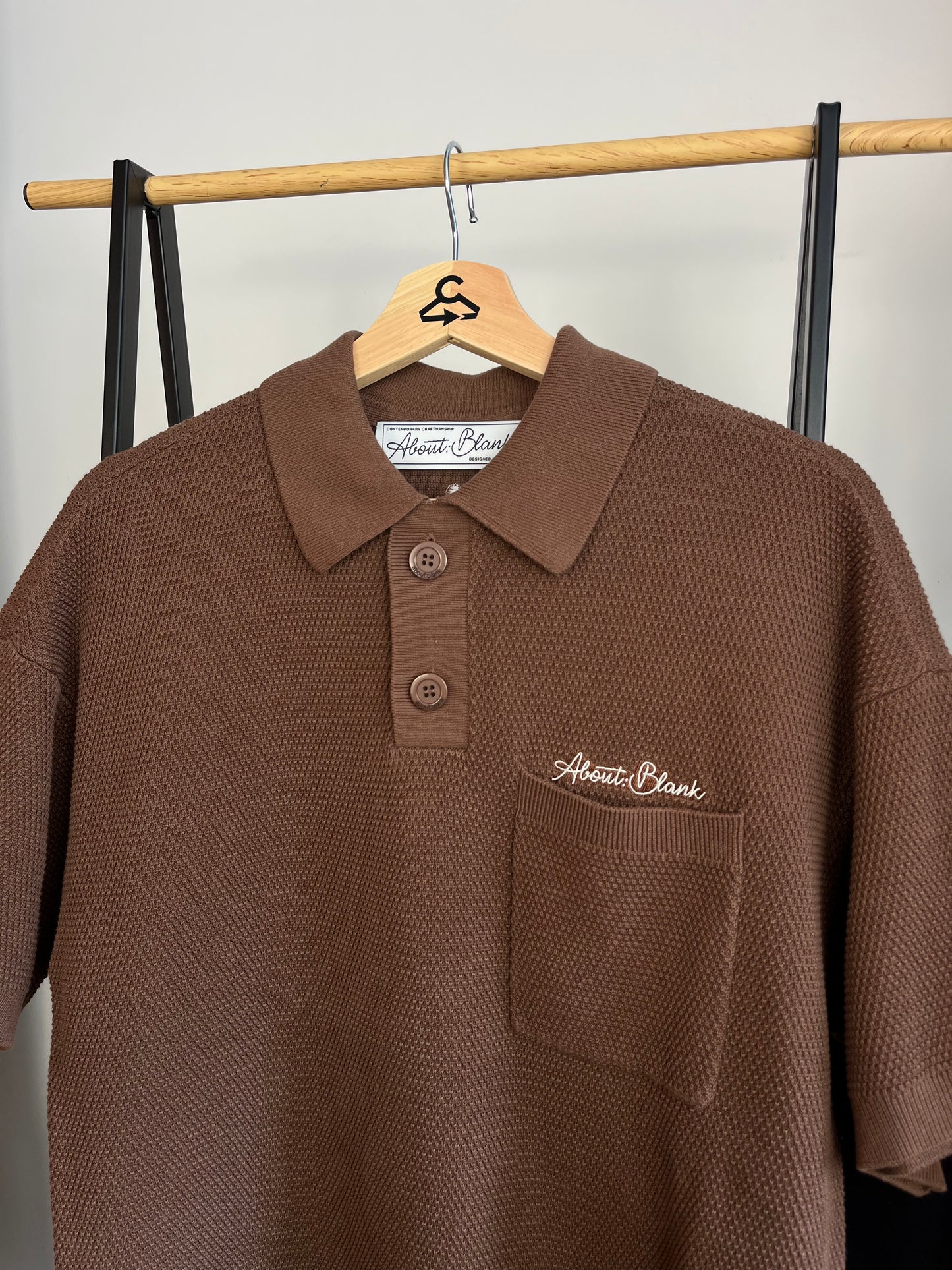 About:Blank Brown Knit Polo - Medium