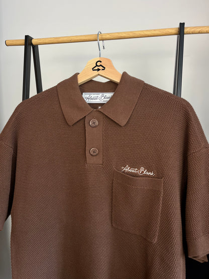 About:Blank Brown Knit Polo - Medium