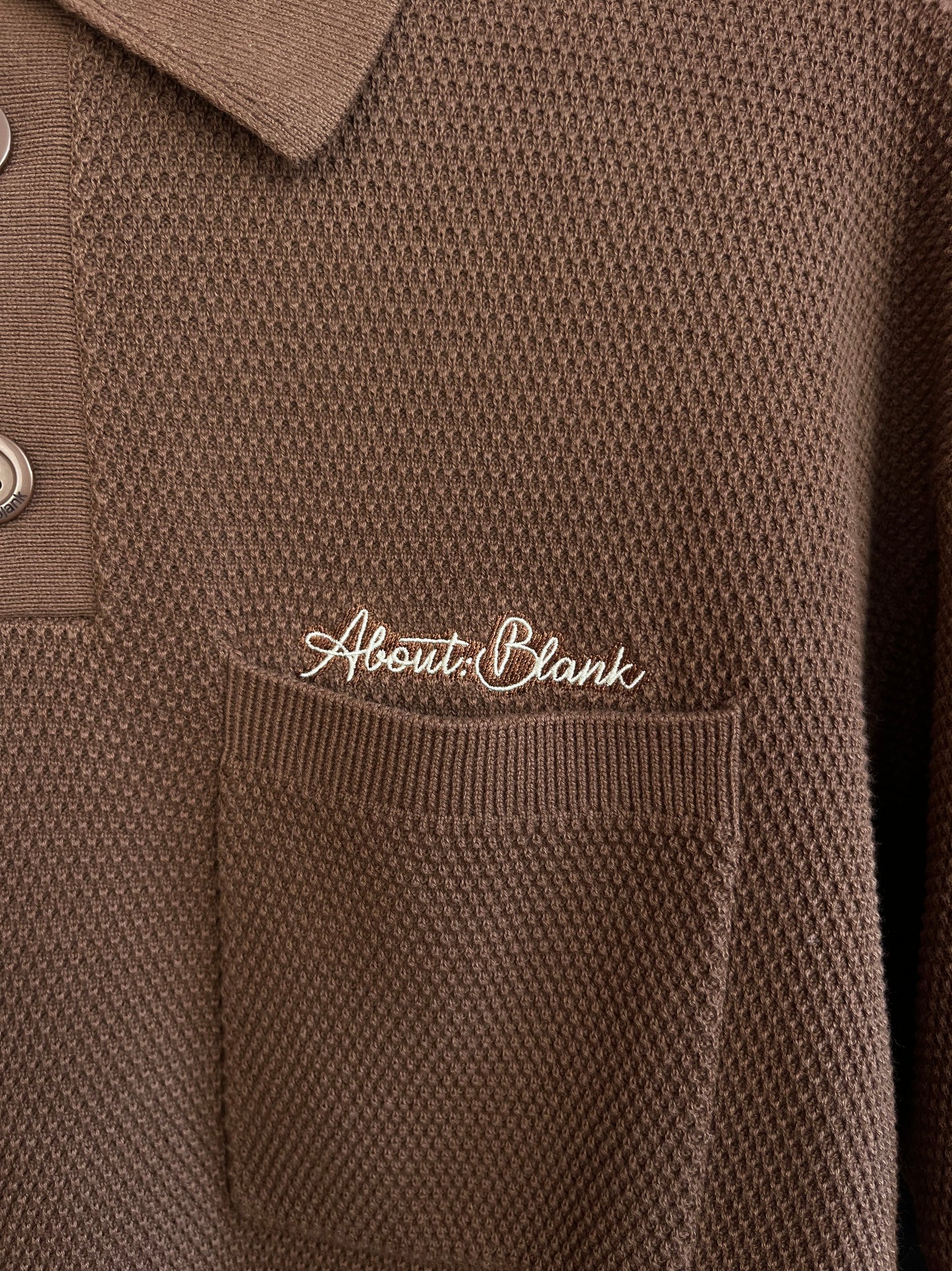 About:Blank Brown Knit Polo - Medium