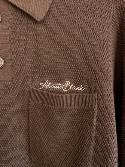 About:Blank Brown Knit Polo - Medium