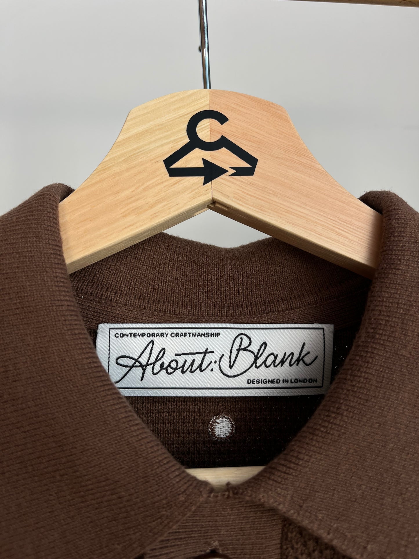 About:Blank Brown Knit Polo - Medium