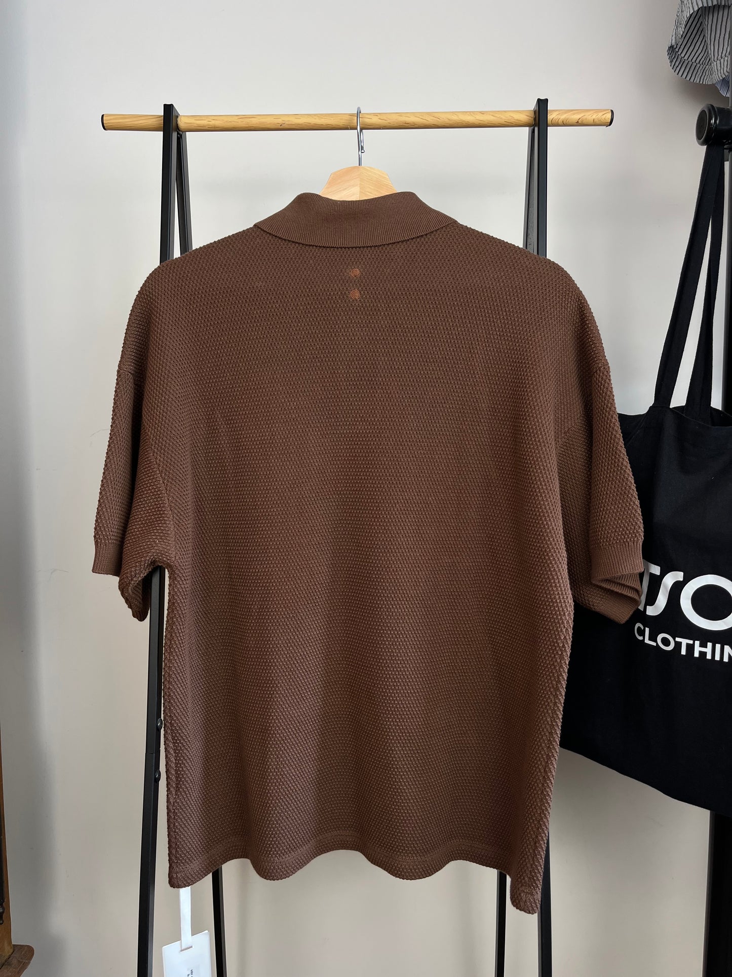 About:Blank Brown Knit Polo - Medium